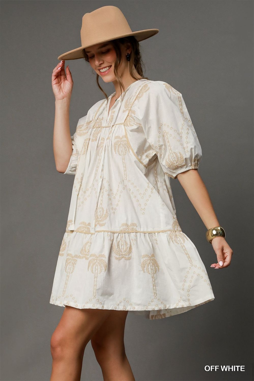 Boho Embroidered Babydoll Dress