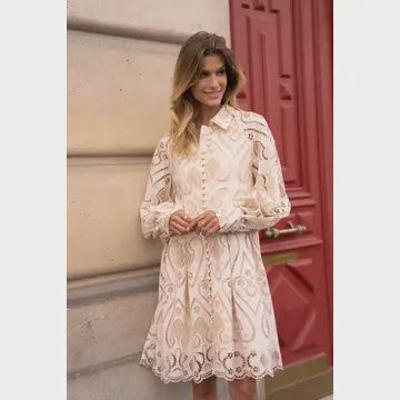 Embroidered Cotton Lace Dress