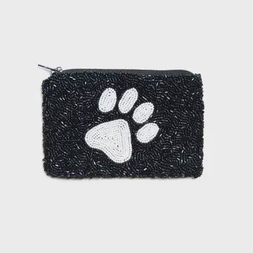 Scp Woof Black /White Paw Print Coin Purse