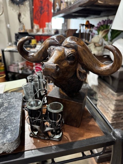 Carved Water Buffalo Wood