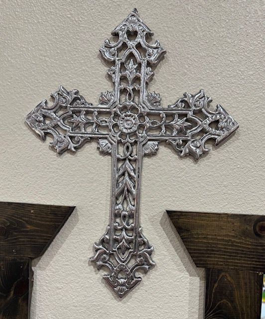 Large Pewter Wall Cross 1