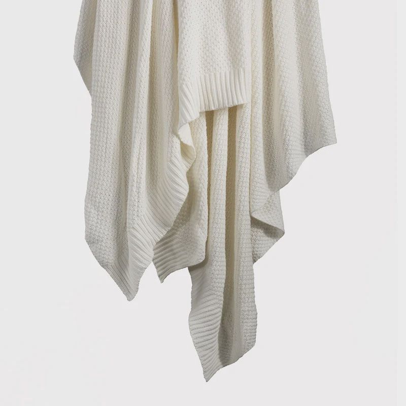 HE Cotton Knit Blanket King White