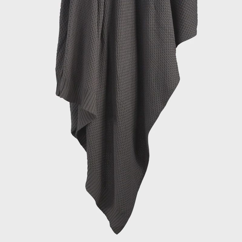 HE Cotton Knit Blanket F/Q Slate