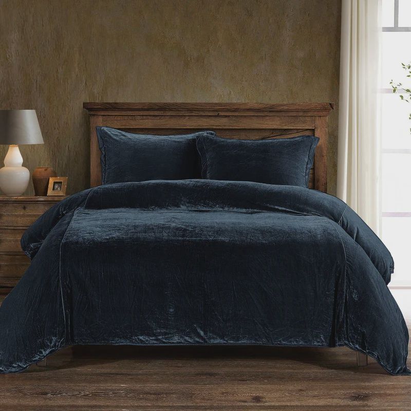 HE Stella FSilk Velvet Duvet Set Midnight Blue King
