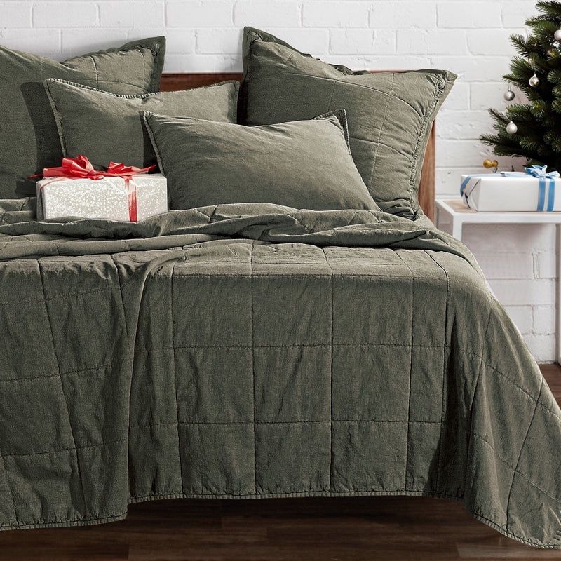 HE Stonewash Cotton Canvas Coverlet Set Duffle Bag Queen