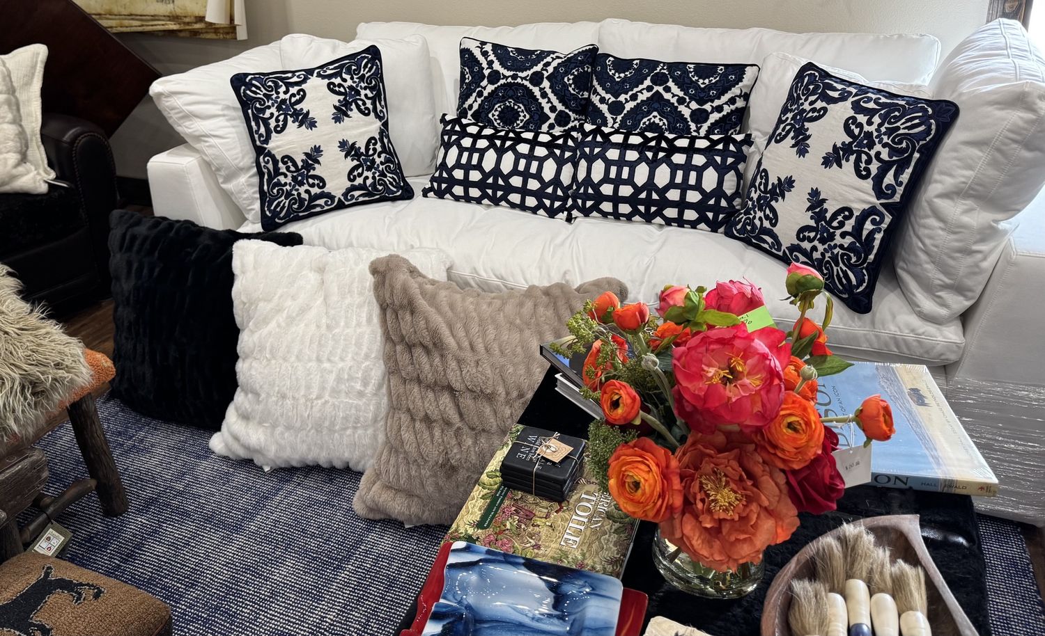 CM Essential for Living White Couch