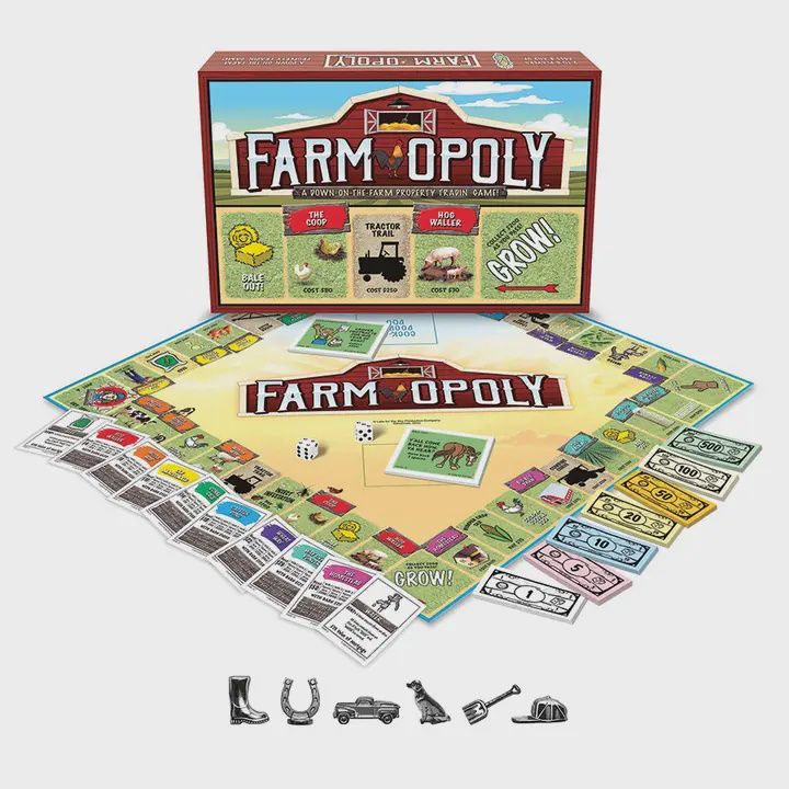 Farm-Opoly (New Design) Board Game, By Late For the Sky