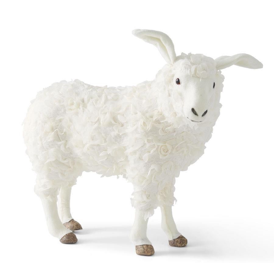 KK 18.5" White Fluffy Standing Sheep