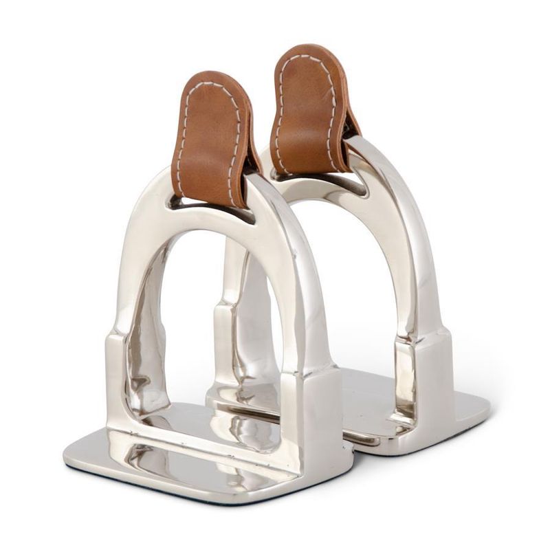 KK Set of two Stirrup w/ Brown Strap bookend