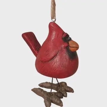 Cardinal with wire legs ornament