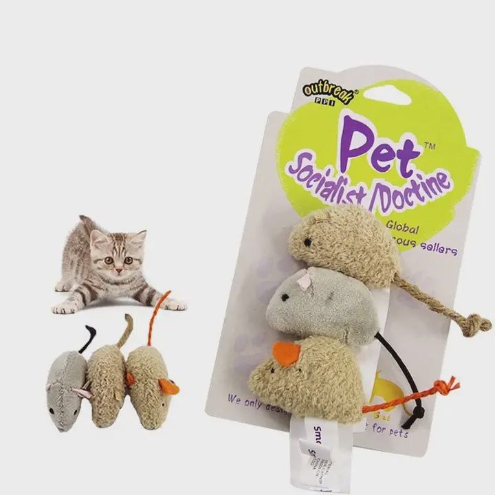 Crazy Mouse 3 pack plush pet toy