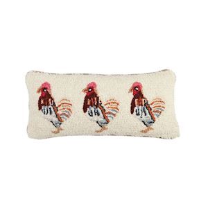 Farm Chicken Hook Wool Pillow