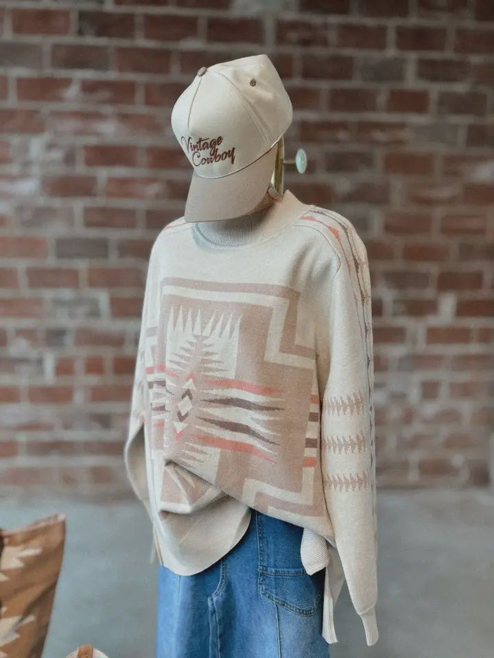 Luxury On the Range Western Cross Sweater