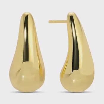 Narrow Teardrop Stud Earrings
