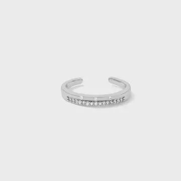 Delicate Double Row Ring Silver