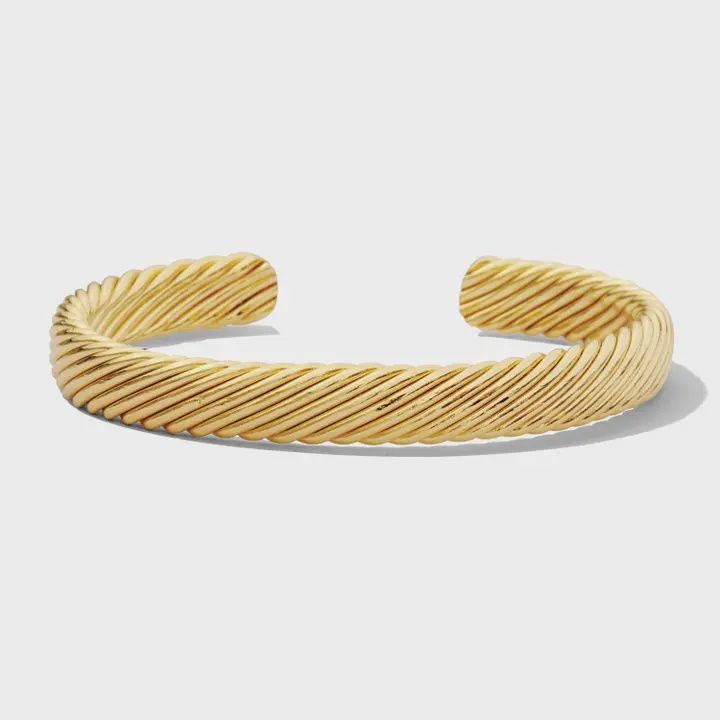 SI Bracelet Classic Cable Cuff Bracelet Gold