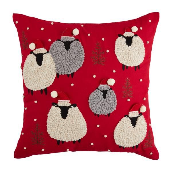 Square XMAS Farm Animal Pillow