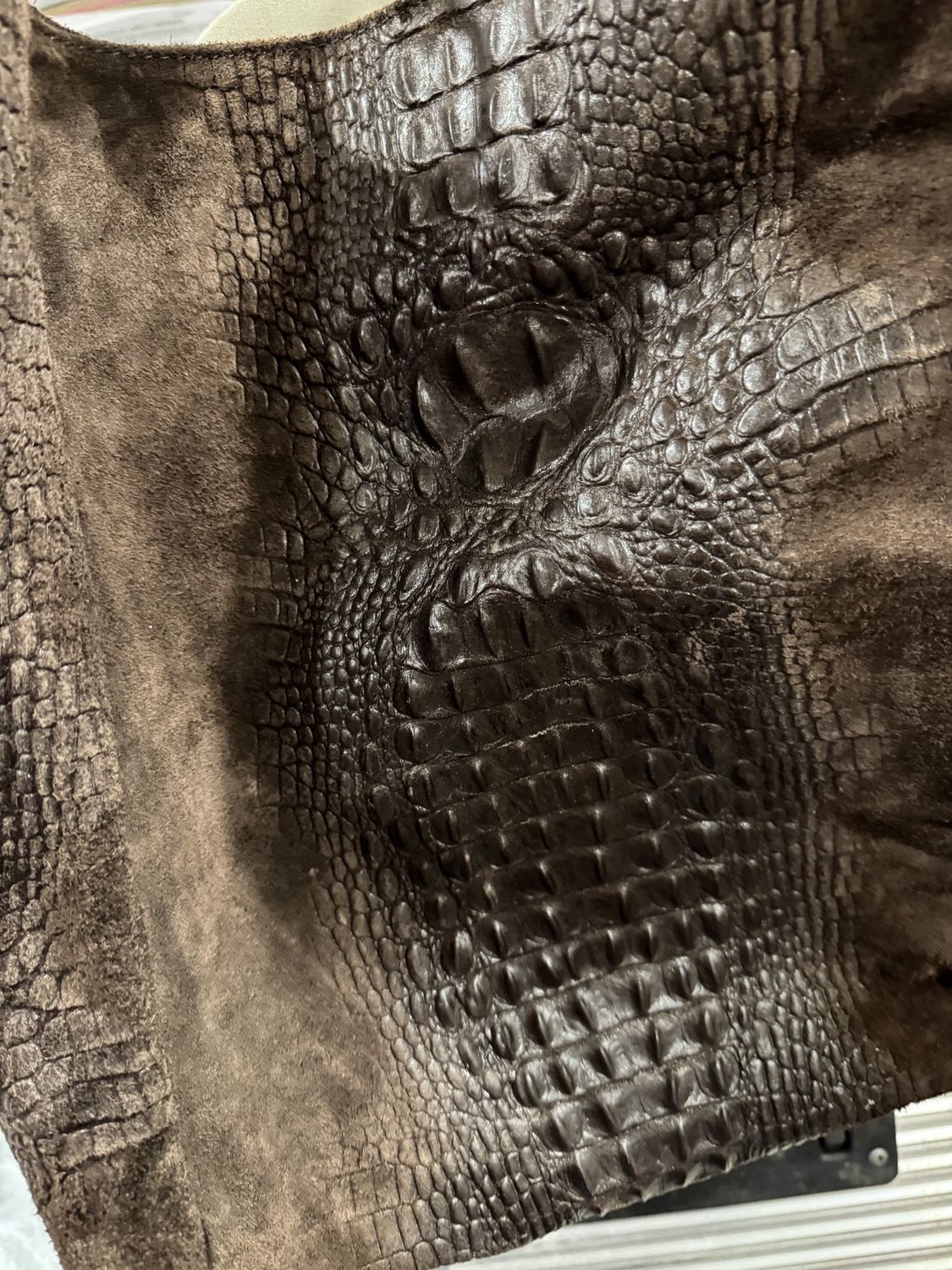 Brown Suede Leather Bucket Purse