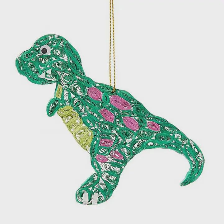 Quilled T Rex Ornament