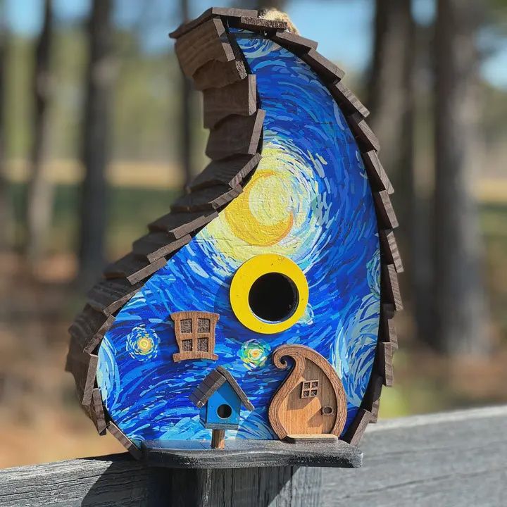 Starry Night Birdhouse Small
