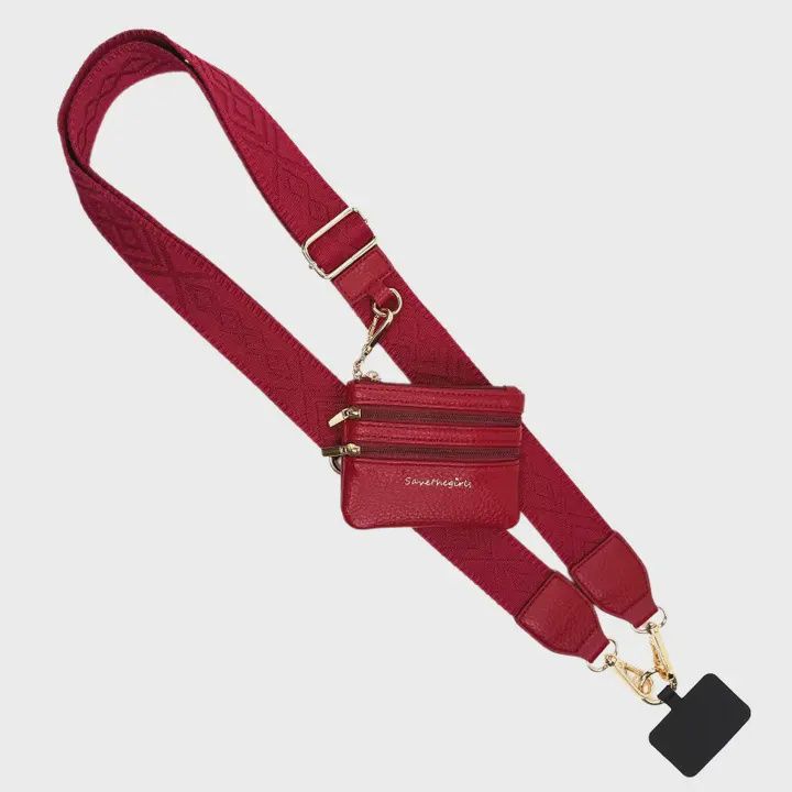 Clip &amp; Go Strap with Zippered Pouch Classic  Burgundy