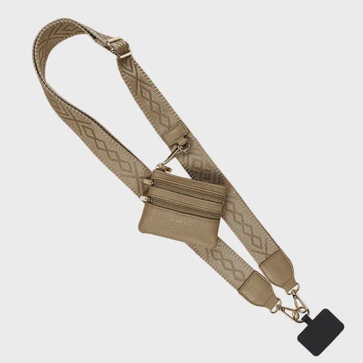 Clip &amp; Go Strap with Zippered Pouch Classic  Camel