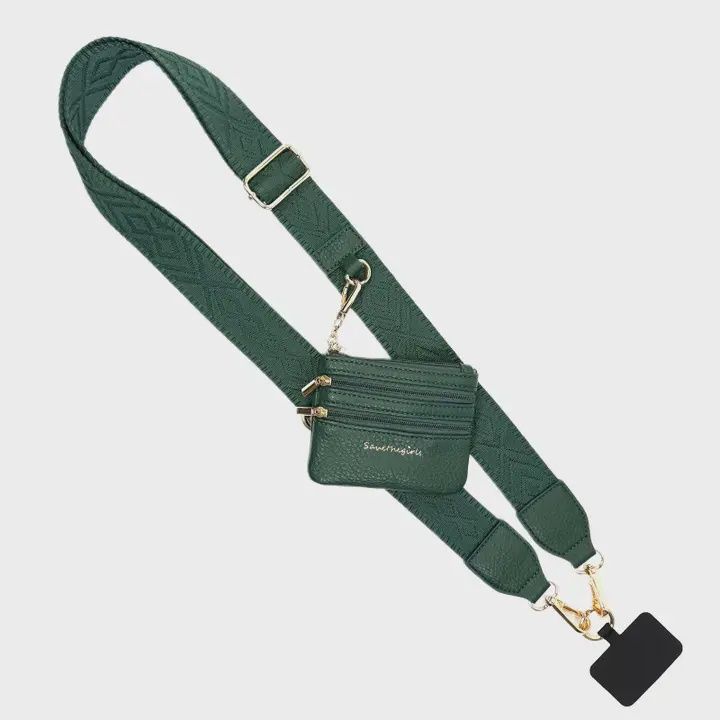 Clip &amp; Go Strap with Zippered Pouch Classic  Hunter Green