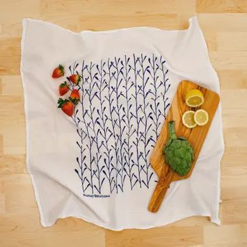 Kei Molly Dish Towel Stems Indigo