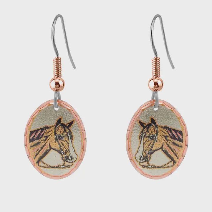 Cl 10 Horse Design Earrings
