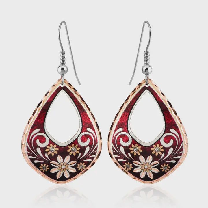 Red Daisies Flower Earrings