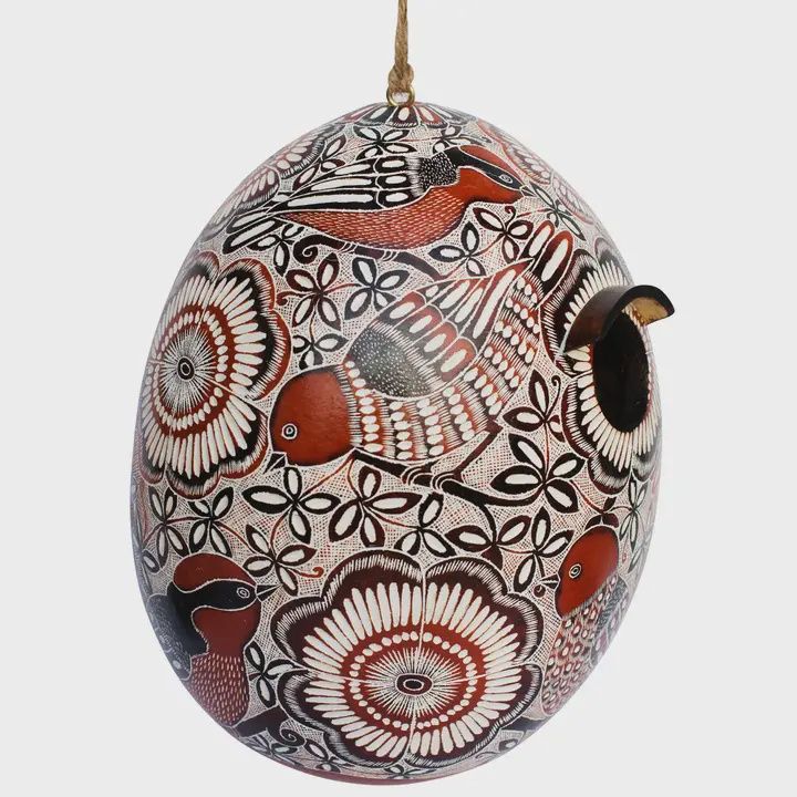 Lace Birds Birdhouse - Gourd Birdhouse - Fine Carving