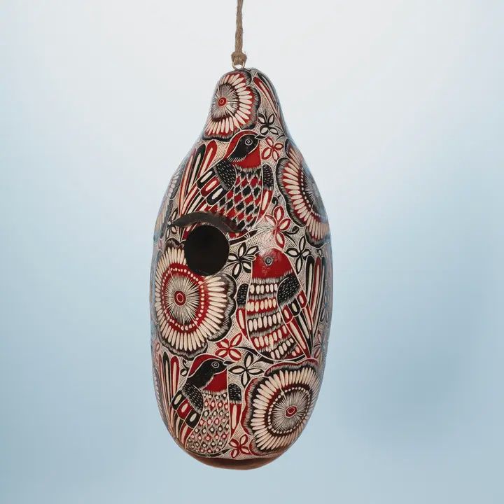 Lace Birds Birdhouse - Gourd Birdhouse - Fine Carving