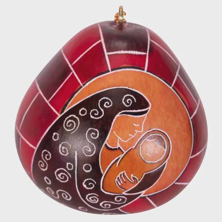 Gourd Nativity Ornament