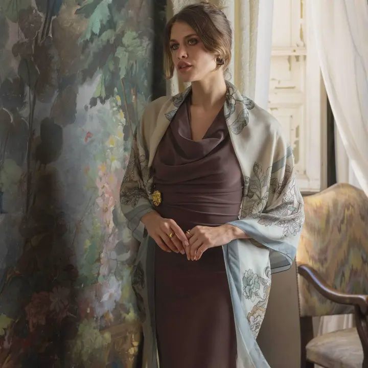 Aurora Modal Cashmere Scarf Shawl Powder Blue