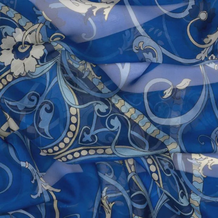 Natalia - Silk Scarf Shawl - Royal Blue