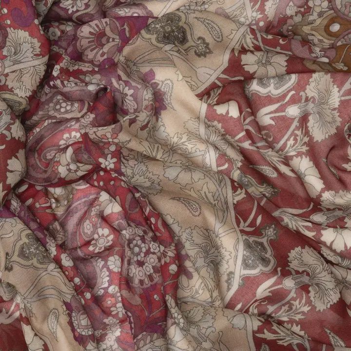 Stella - Modal Cashmere Scarf Shawl - Berry Red