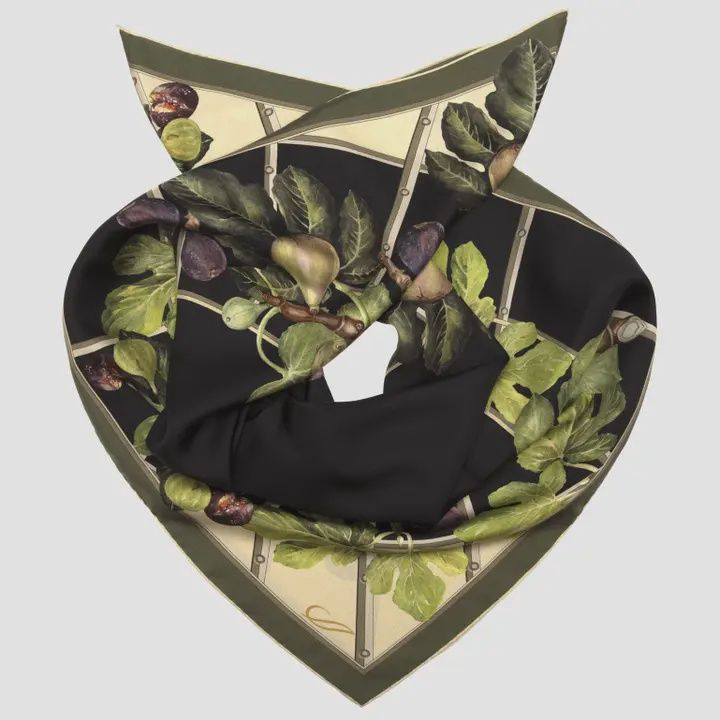 Tessa - Silk Foulard - Black