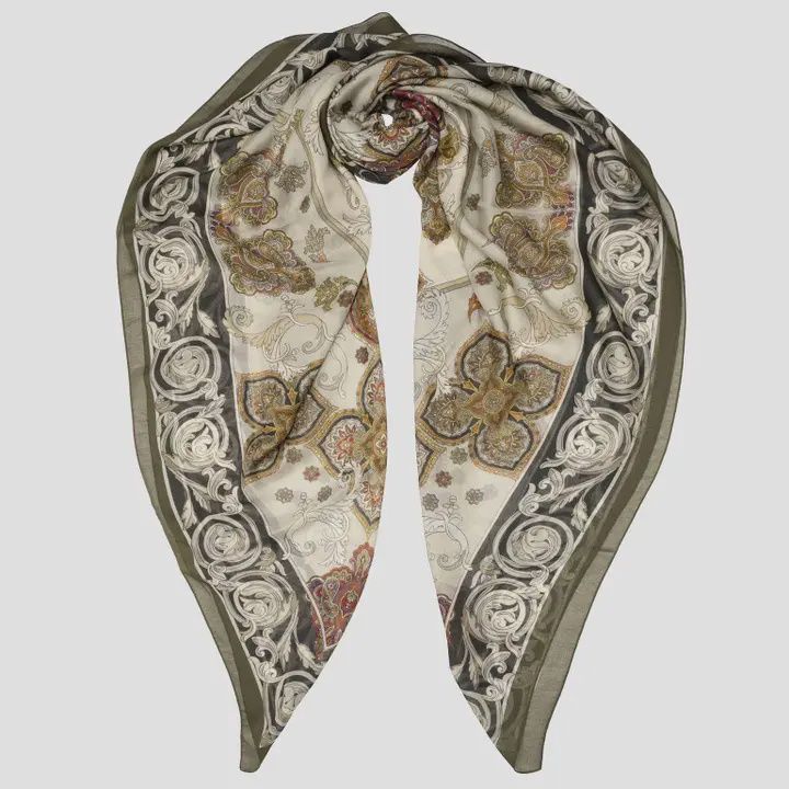 Venere - Modal Cashmere Scarf Shawl - Olive Green