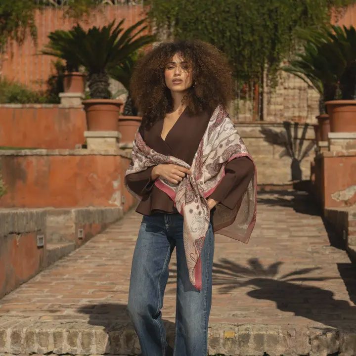 Venere - Modal Cashmere Scarf Shawl - Pink