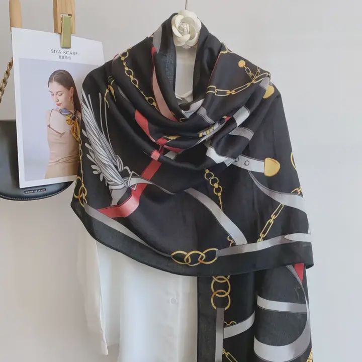 Equestrian Black Scarf – Equine Chain Collection