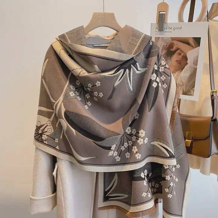 Gray / Black Garden Reversible Wrap – Artisan Shawl