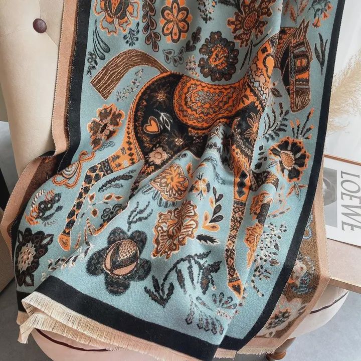 Equestrian Turq/Orange Reversible Wrap– Caparison Collection