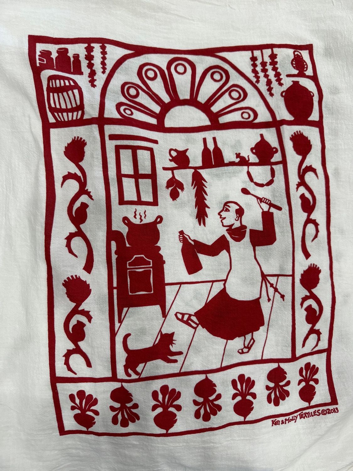 Kei Molly Dish Towel San Pascual Red