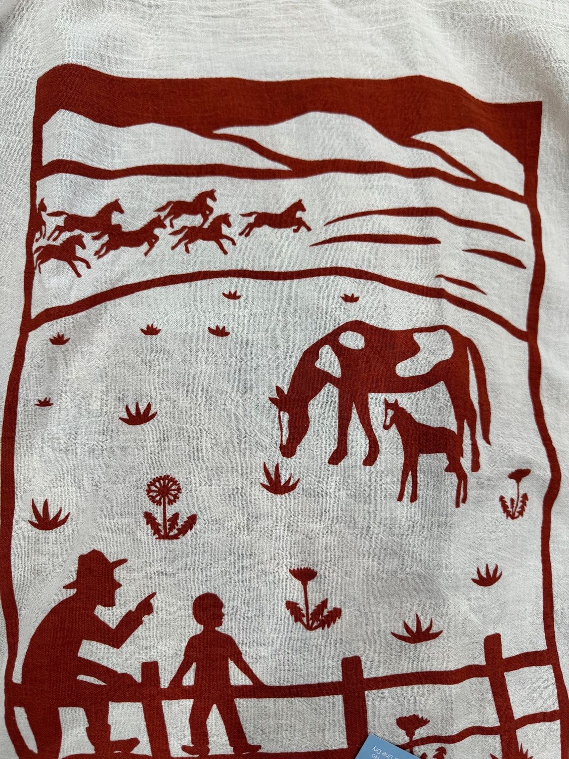 Kei Molly Dish Towel Horses Rust