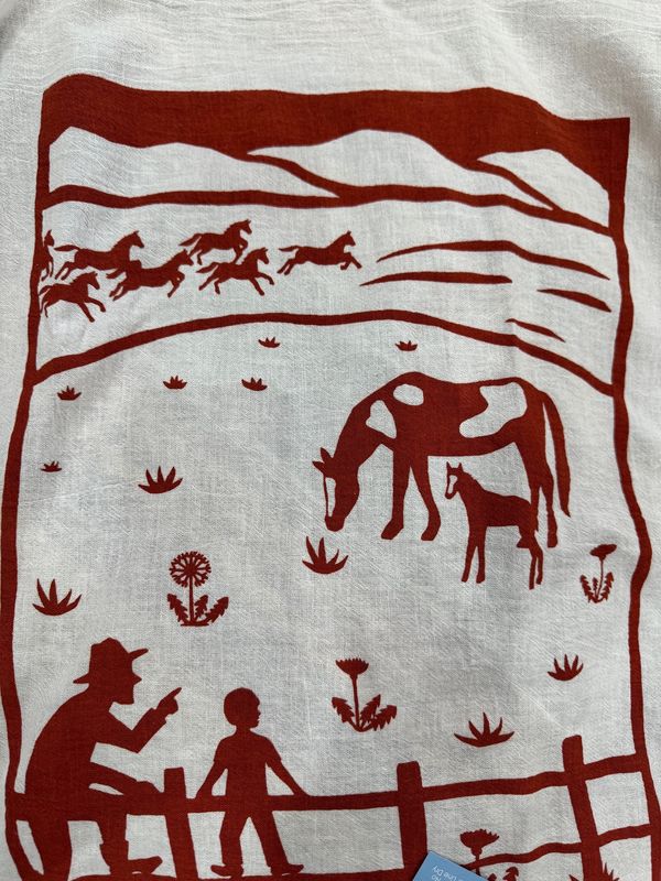 Kei Molly Dish Towel Horses Rust