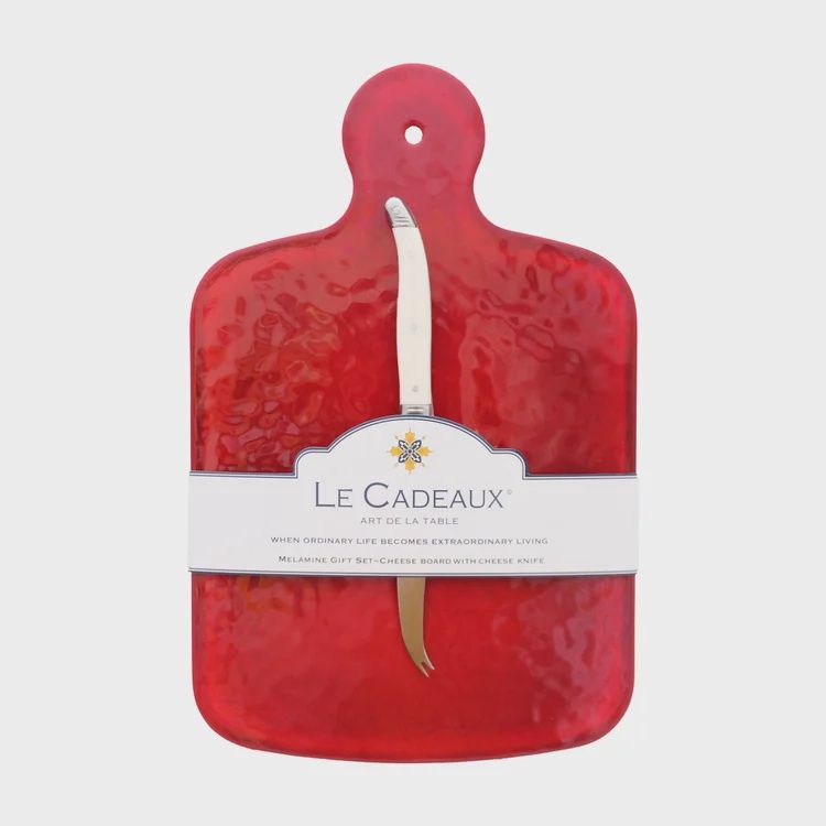 LeCadeaux Cheese Bd w/knife set Garnet