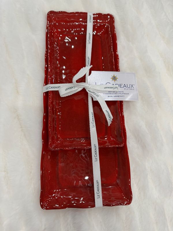 LeCadeaux Garnet Biscuit and Baguette Tray Gift Set
