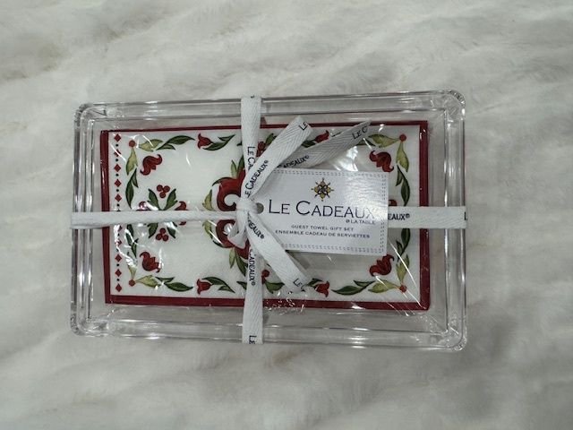 Casa Gift Set Guest Towel Buffet Napkins Acrylic Holder Vischio