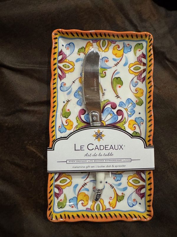 LeCadeaux Butter Dish with Butter Spreader Toscana