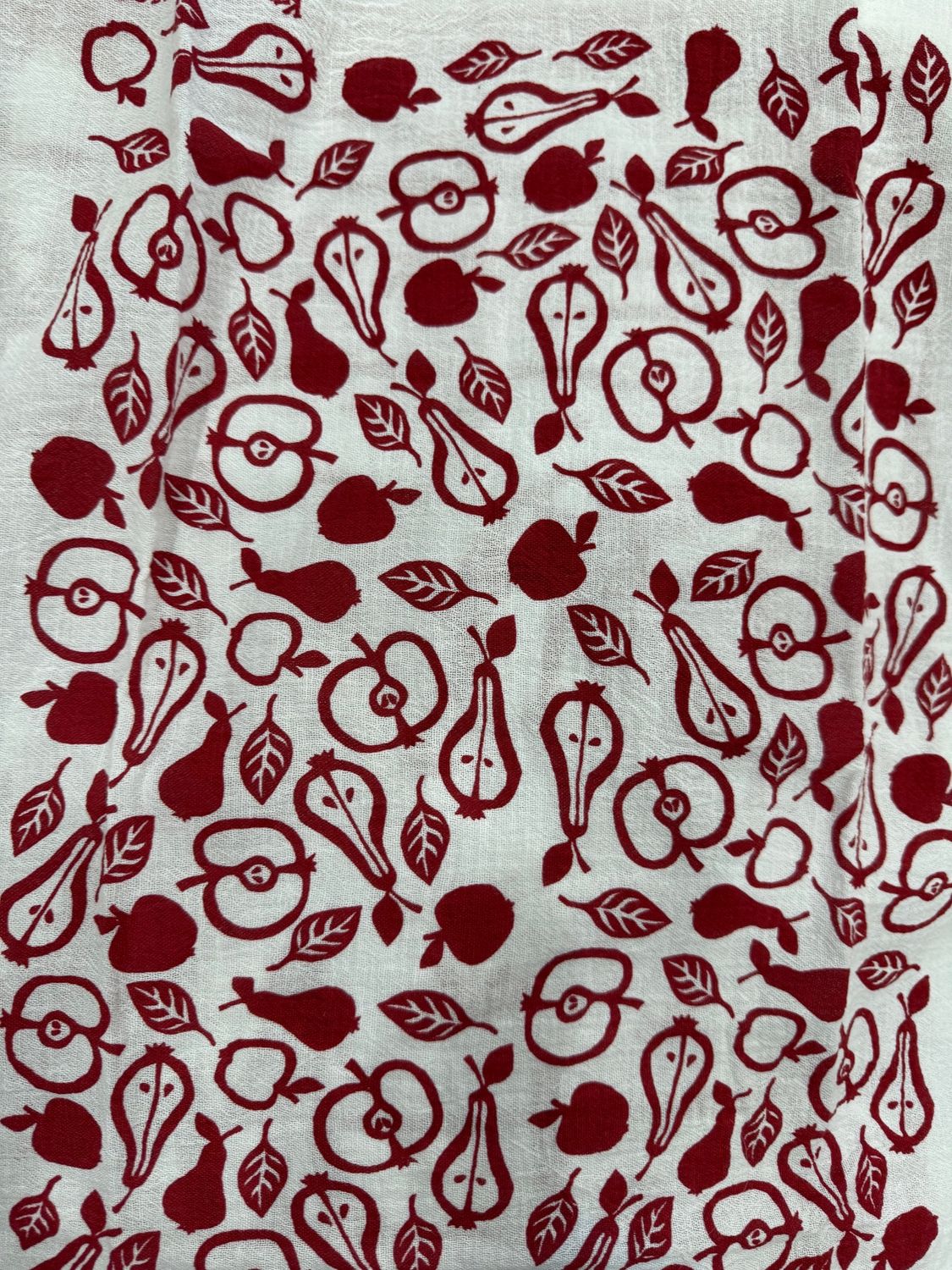 Kei Molly Dish Towel Apples &amp; Pears Red